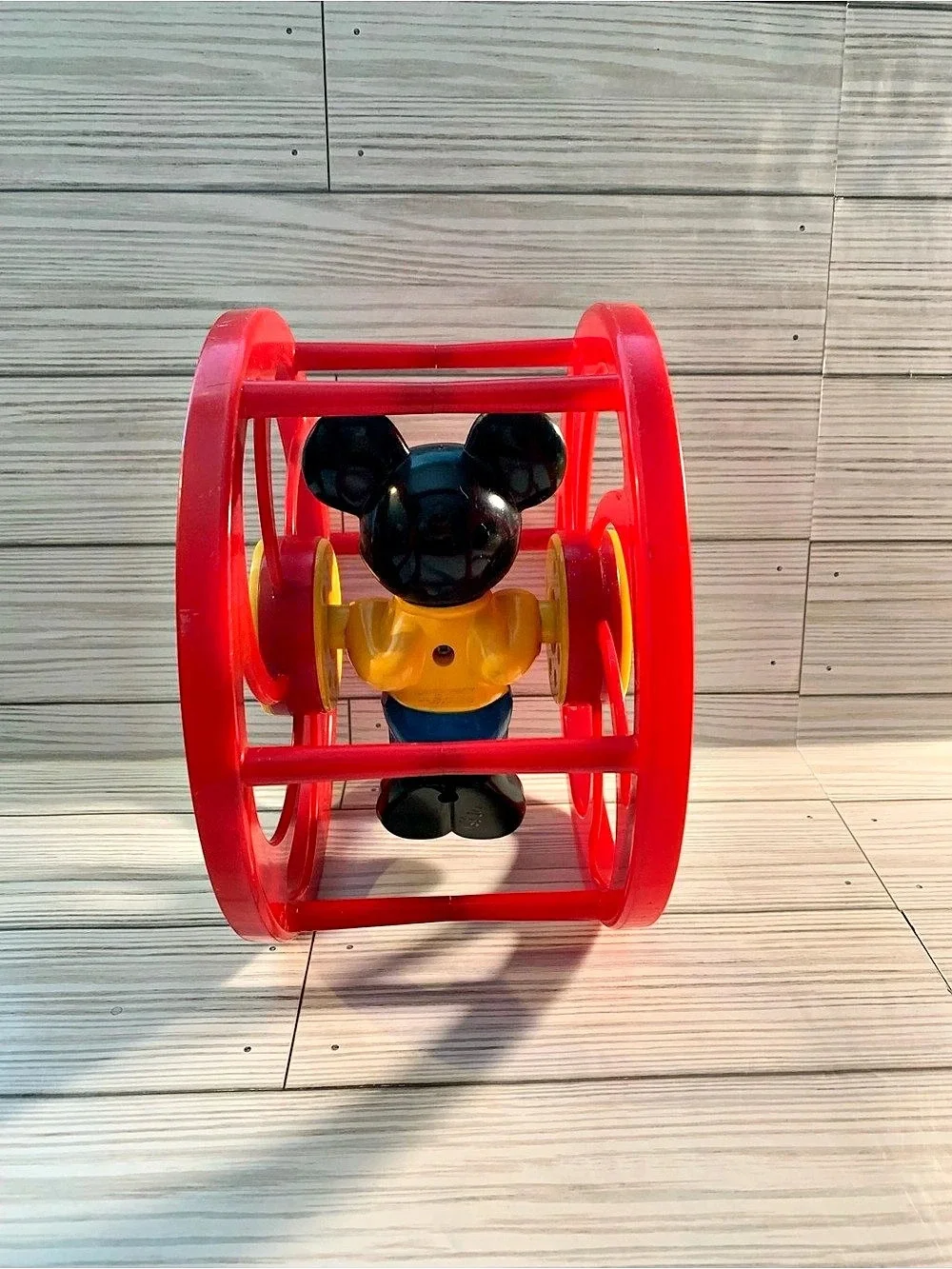 Disney Vintage Mickey Mouse Tumbling Wheel Toy